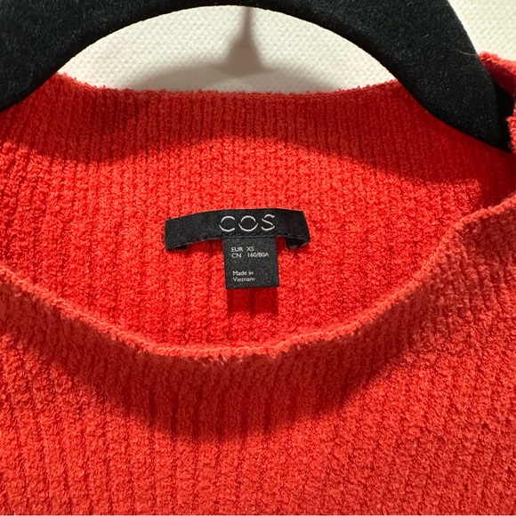 COS Orange Ribbed Knit Sweater – Soft Cotton Blend, XS - Picture 7 of 8